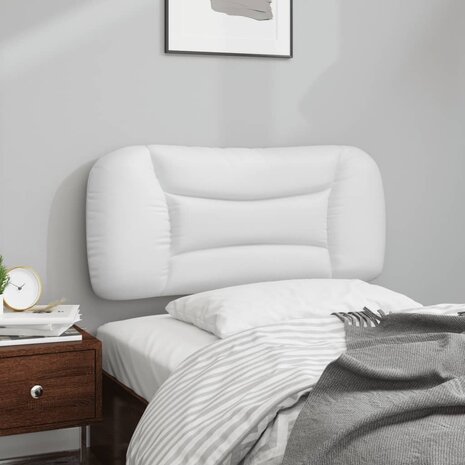 Hoofdbordkussen 90 cm kunstleer wit 4