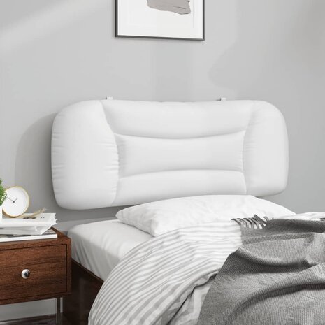Hoofdbordkussen 100 cm kunstleer wit 4