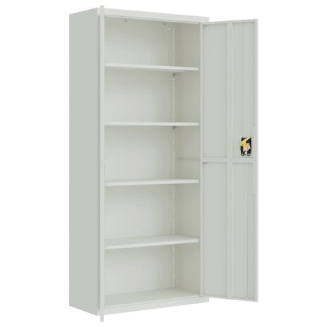 Archiefkast 90x40x240 cm staal lichtgrijs 9