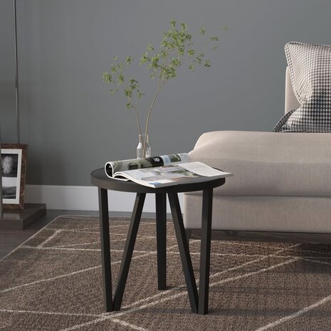 Salontafel Ø35 cm MDF zwart 1