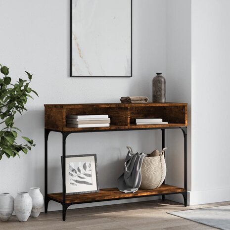 Wandtafel 100x30,5x75 cm bewerkt hout gerookt eikenkleurig 1