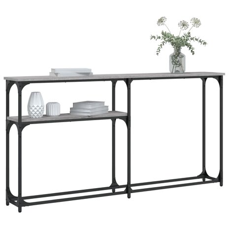 Wandtafel 145x22,5x75 cm bewerkt hout grijs sonoma eikenkleurig 3