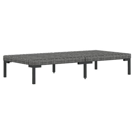 3-delige Loungeset halfrond poly rattan donkergrijs 4
