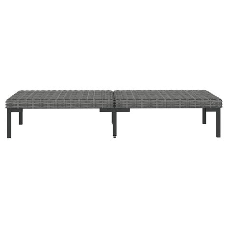 3-delige Loungeset halfrond poly rattan donkergrijs 5