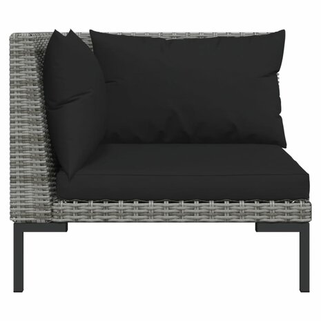 3-delige Loungeset halfrond poly rattan donkergrijs 6