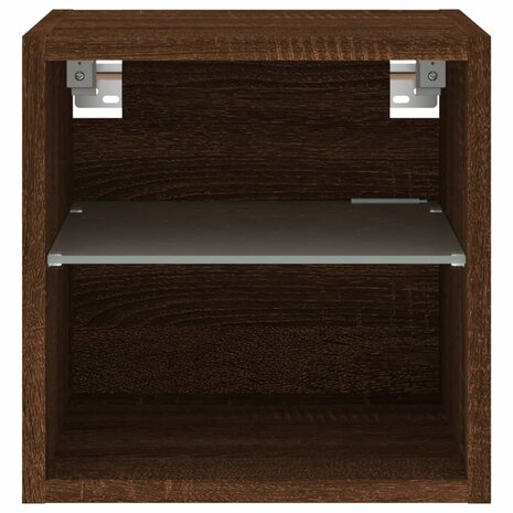 Tv-wandmeubel met LED-verlichting 30x28,5x30 cm bruineikenkleur 8
