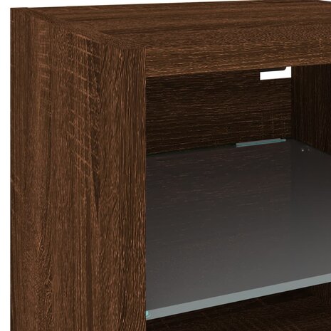 Tv-wandmeubel met LED-verlichting 30x28,5x30 cm bruineikenkleur 11