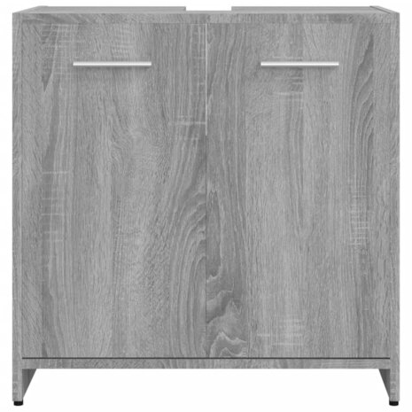 Badkamerkast 60x33x60 cm bewerkt hout grijs sonoma eikenkleurig 5