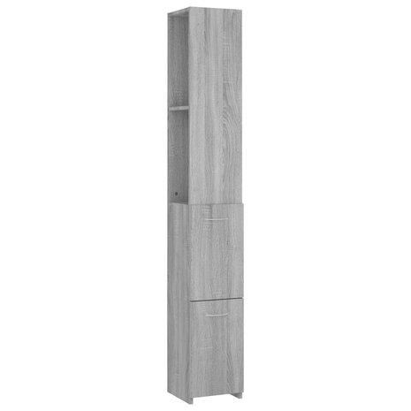 Badkamerkast 25x26,5x170cm bewerkt hout grijs sonoma eikenkleur 2