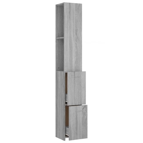 Badkamerkast 25x26,5x170cm bewerkt hout grijs sonoma eikenkleur 7