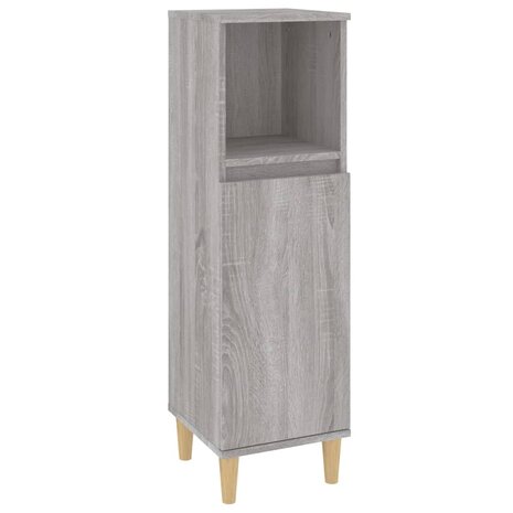 Badkamerkast 30x30x100 cm bewerkt hout grijs sonoma eikenkleur 2
