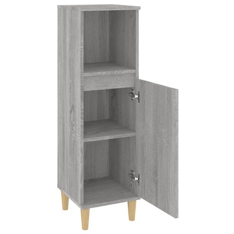 Badkamerkast 30x30x100 cm bewerkt hout grijs sonoma eikenkleur 6