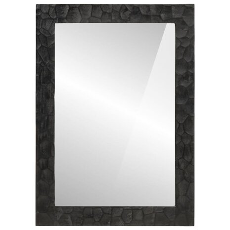 Badkamerspiegel 50x70x2,5 cm massief mangohout en glas zwart 2