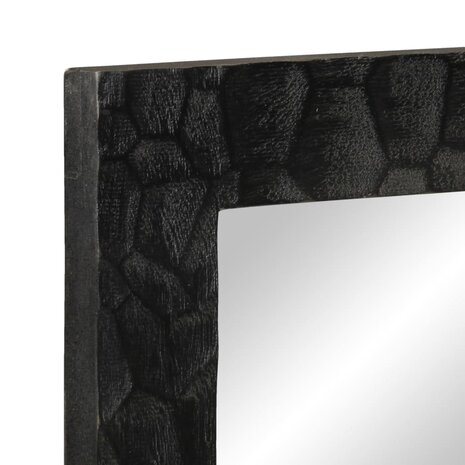 Badkamerspiegel 50x70x2,5 cm massief mangohout en glas zwart 5