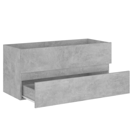 Wastafelkast 100x38,5x45 cm bewerkt hout betongrijs 4