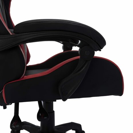 Racestoel met RGB LED-verlichting kunstleer wijnrood en zwart 8
