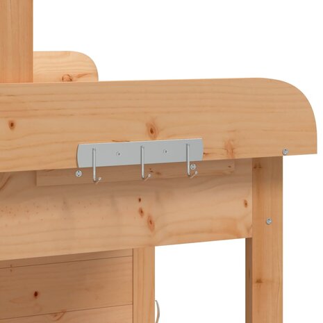 Oppottafel met kast 110,5x45x124,5 cm massief vurenhout bruin 10