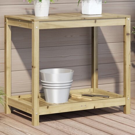 Oppottafel met schap 82,5x50x75 cm geïmpregneerd grenenhout 1