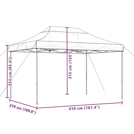 Partytent inklapbaar pop-up 410x279x315 cm groen 9