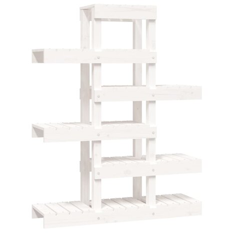 Plantenstandaard 85x25x109,5 cm massief grenenhout wit 2