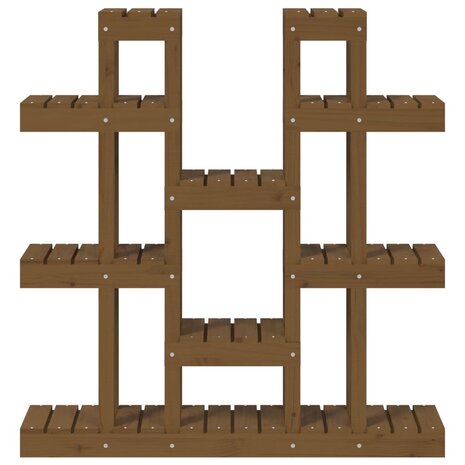 Plantenstandaard 104,5x25x109,5 cm grenenhout honingbruin 5