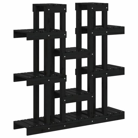 Plantenstandaard 104,5x25x109,5 cm massief grenenhout zwart 2