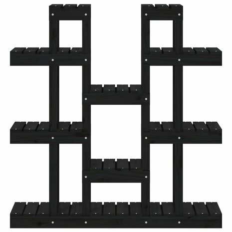 Plantenstandaard 104,5x25x109,5 cm massief grenenhout zwart 5