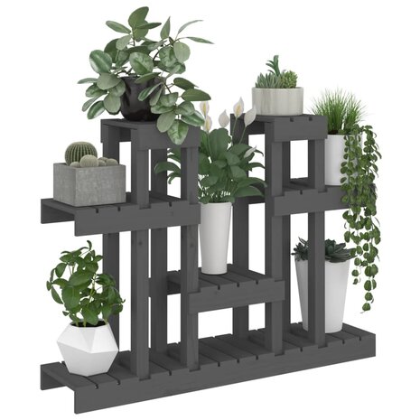 Plantenstandaard grijs 104,5x25x77,5 cm massief grenenhout 4