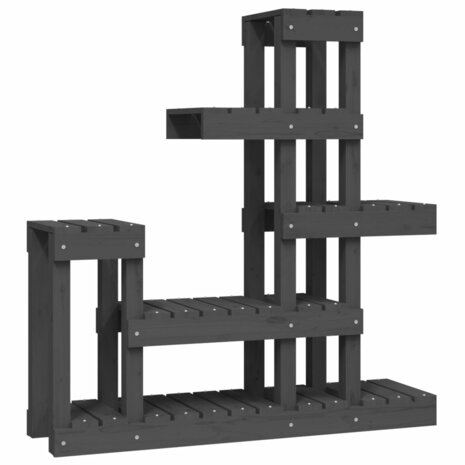 Plantenstandaard 92x25x97 cm massief grenenhout grijs 2