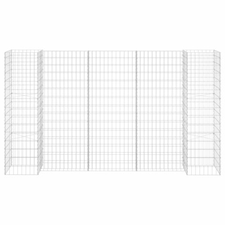 Gabion plantenbak H-vormig 260x40x150 cm staaldraad 3