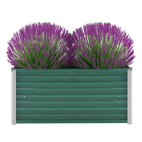 Plantenbak verhoogd 100x40x45 cm gegalvaniseerd staal groen 1