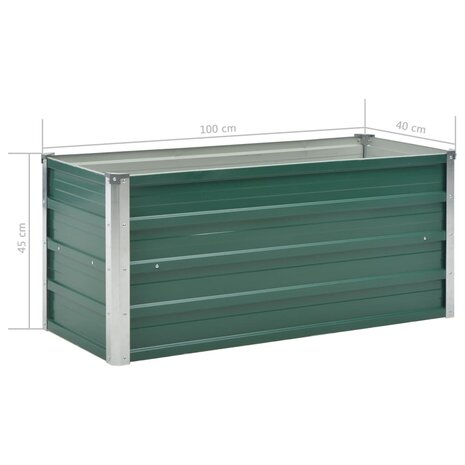 Plantenbak verhoogd 100x40x45 cm gegalvaniseerd staal groen 7