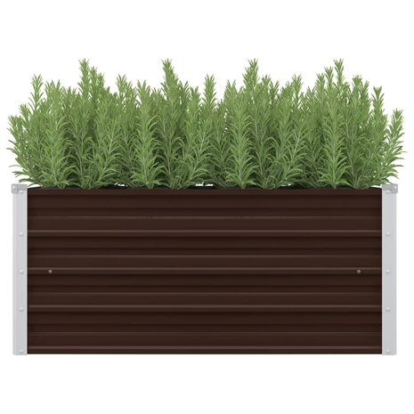Plantenbak verhoogd 100x40x45 cm gegalvaniseerd staal bruin 1