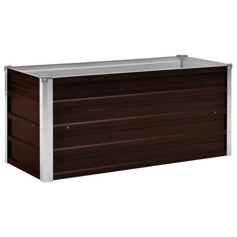 Plantenbak verhoogd 100x40x45 cm gegalvaniseerd staal bruin 2