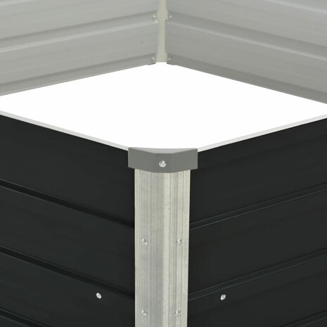 Plantenbak verhoogd 129x129x45 cm gegalvaniseerd staal antraciet 4