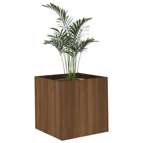 Plantenbak 40x40x40 cm bewerkt hout bruineiken 2