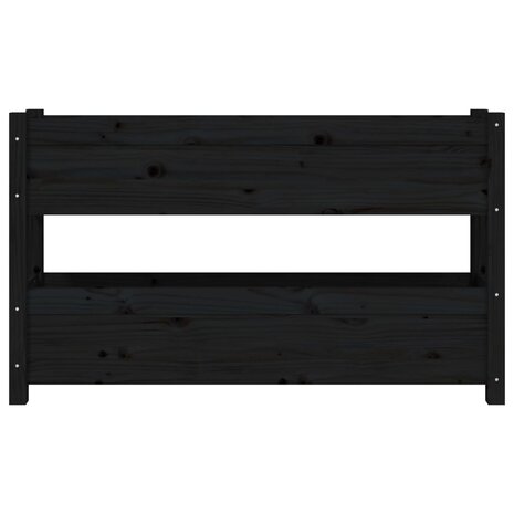 Plantenbak 112x25x66 cm massief grenenhout zwart 5