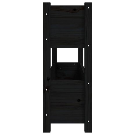 Plantenbak 112x25x66 cm massief grenenhout zwart 6