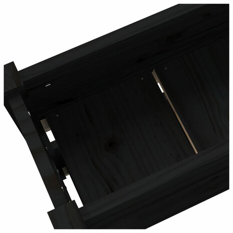 Plantenbak 112x25x66 cm massief grenenhout zwart 7