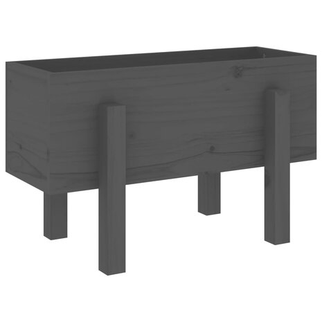 Plantenbak 62x30x38 cm massief grenenhout grijs 2