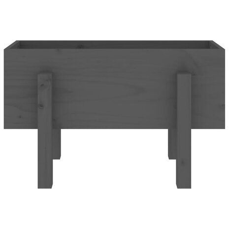 Plantenbak 62x30x38 cm massief grenenhout grijs 5