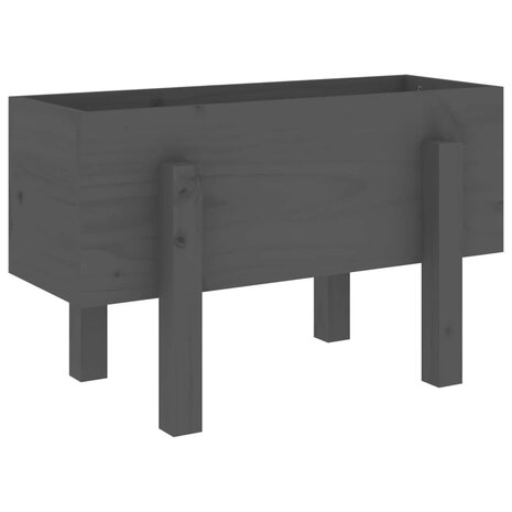 Plantenbak 62x30x38 cm massief grenenhout grijs 6