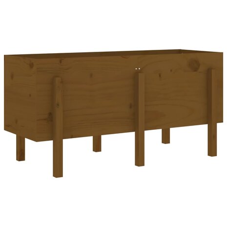 Plantenbak verhoogd 121x50x57 cm massief grenenhout honingbruin 2