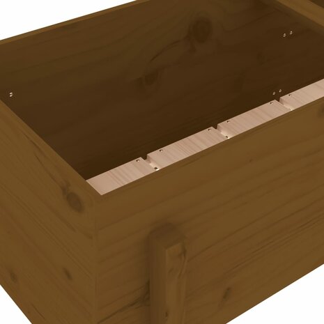 Plantenbak verhoogd 121x50x57 cm massief grenenhout honingbruin 7