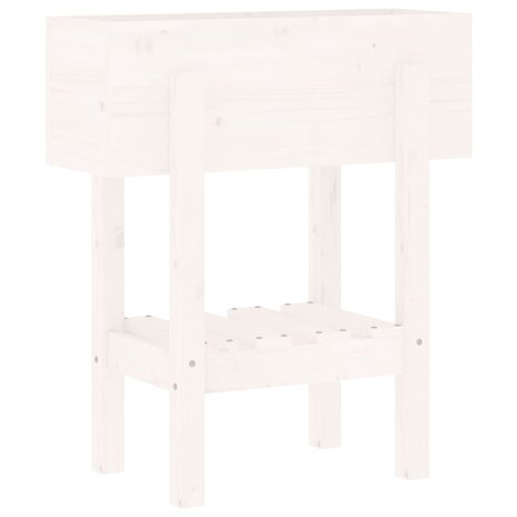Plantenbak 62x30x69 cm massief grenenhout wit 2