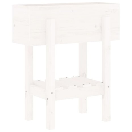 Plantenbak 62x30x69 cm massief grenenhout wit 4