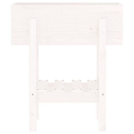 Plantenbak 62x30x69 cm massief grenenhout wit 6