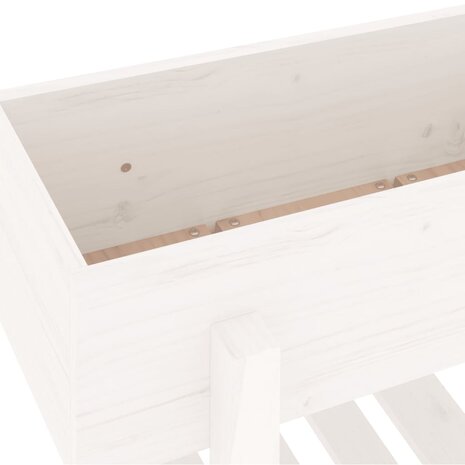 Plantenbak 62x30x69 cm massief grenenhout wit 7