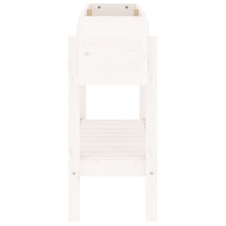 Plantenbak verhoogd 101x30x69 cm massief grenenhout wit 5