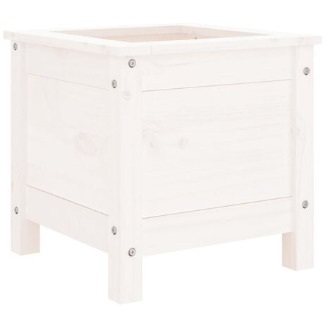 Plantenbak 40x40x39 cm massief grenenhout wit 4